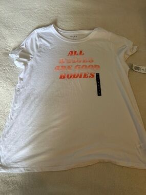 torrid White Graphic Tee with orange Text size 2